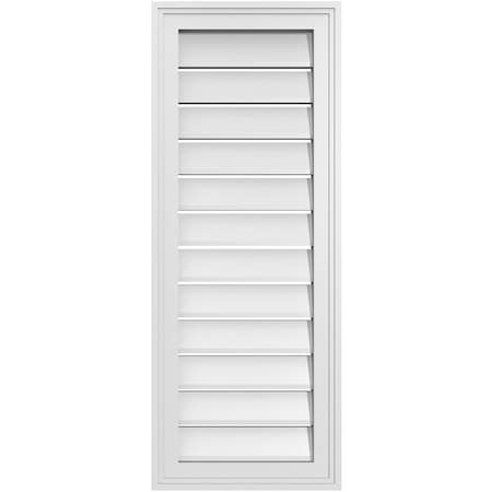 Ekena Millwork Vertical Surface Mount PVC Gable Vent: Functional, w/ 2"W x 1-1/2"P Brickmould Frame, 14"W x 36"H GVPVE14X3602SF